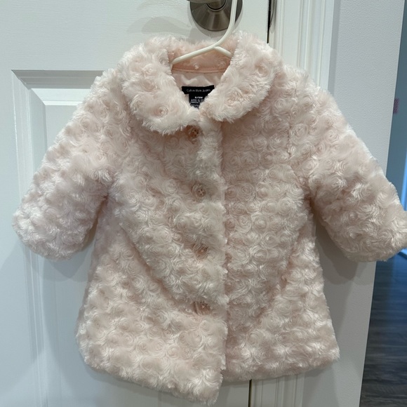 Baby girls Calvin Klein Jeans pale pink coat- 6-9 months - Picture 2 of 9